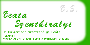 beata szentkiralyi business card