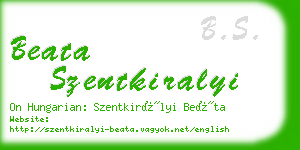 beata szentkiralyi business card